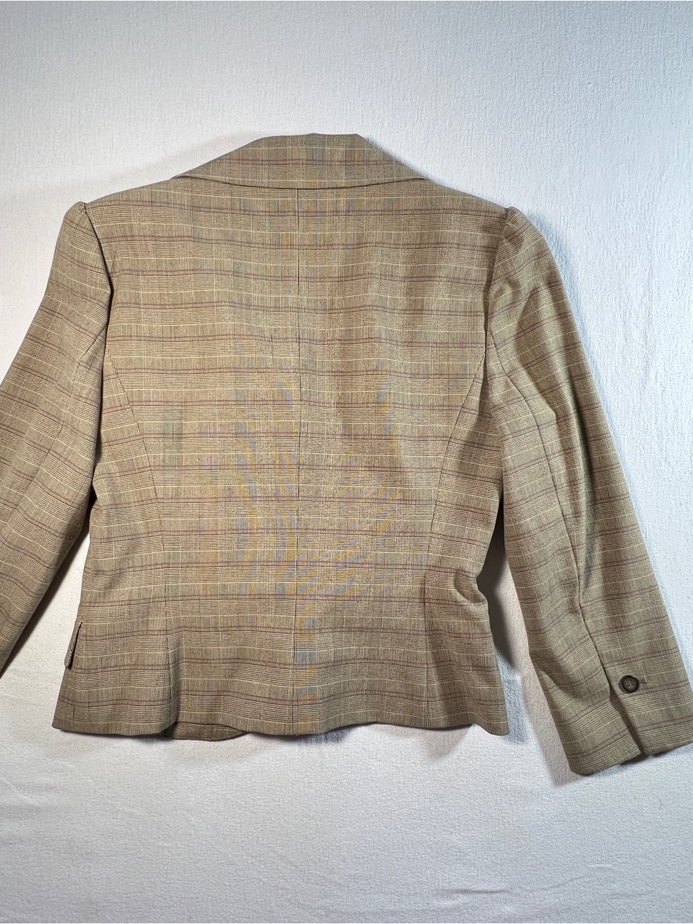 Plaid Single-Breasted Women's Blazer Jacket -Preppy, Collegiate, Tailored - Picture 5 of 10